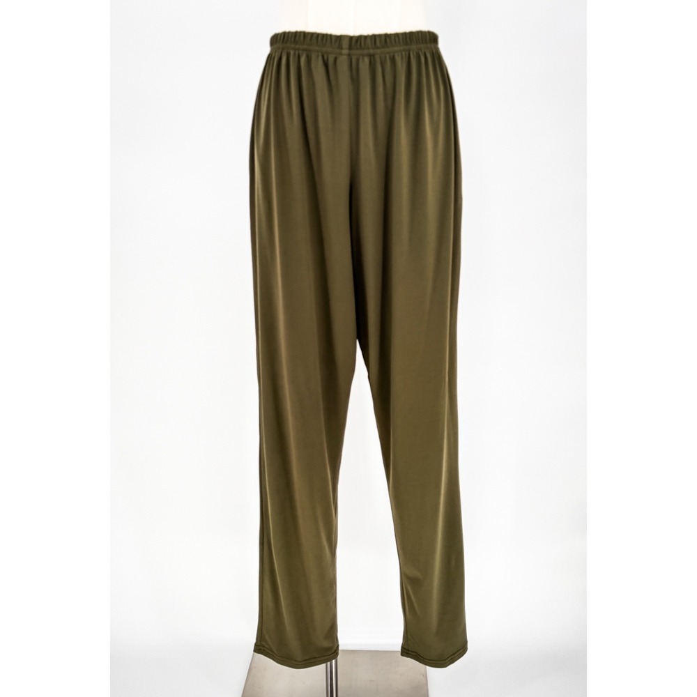 Planet by Lauren G Matte Jersey Slim Tapered Pants Thyme Green Size 1 M